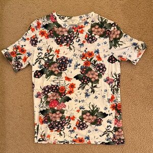 ERDEM x H&M Floral Short Sleeve Tee - White and Multicolor medium